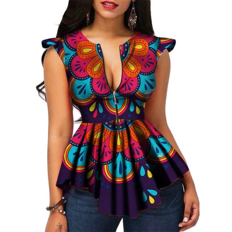 Bold African Print Cotton Blouse – Show Up, Stand Out - RNF ENT
