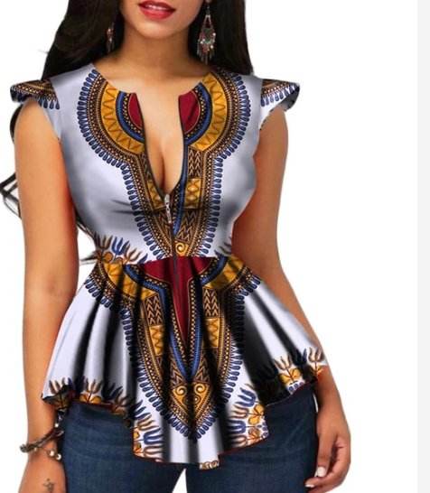 Bold African Print Cotton Blouse – Show Up, Stand Out - RNF ENT