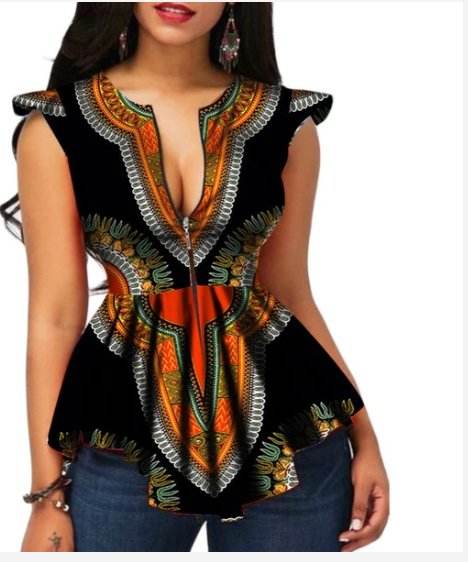 Bold African Print Cotton Blouse – Show Up, Stand Out - RNF ENT