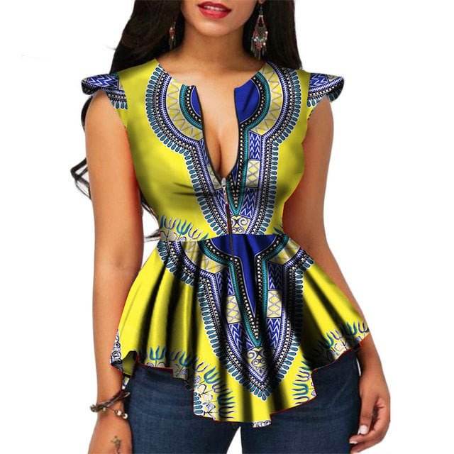 Bold African Print Cotton Blouse – Show Up, Stand Out - RNF ENT