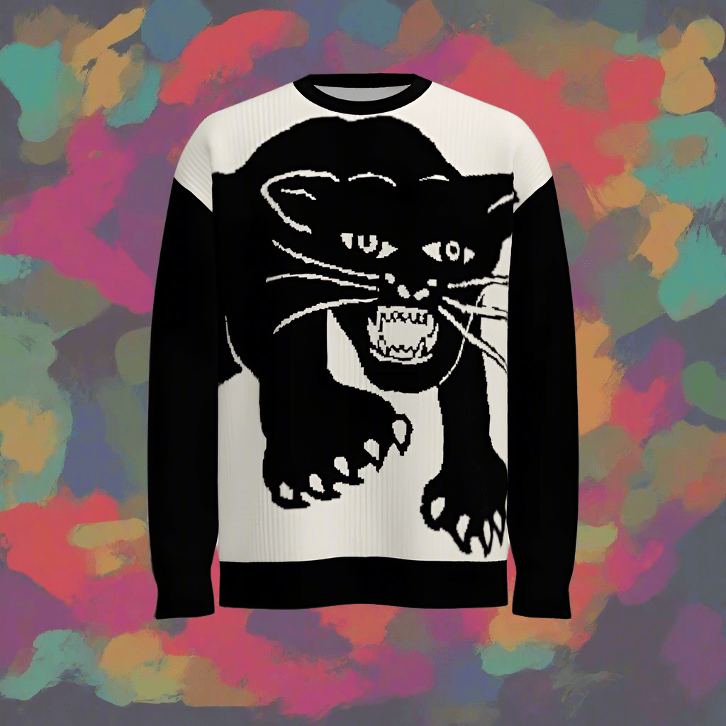 “Men’s Panther Jacquard Cashmere Pullover – Oversized Fit” - RNF ENT