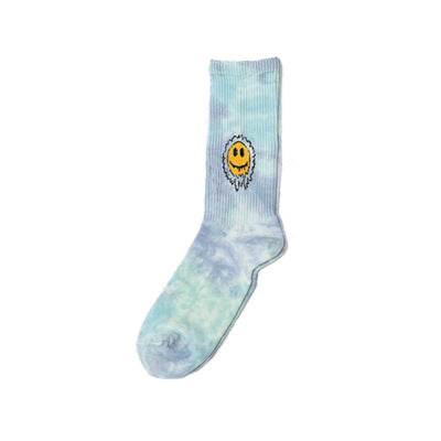 Tie-Dyed Face Floret Cotton Mid-Tube Socks - RNF ENT