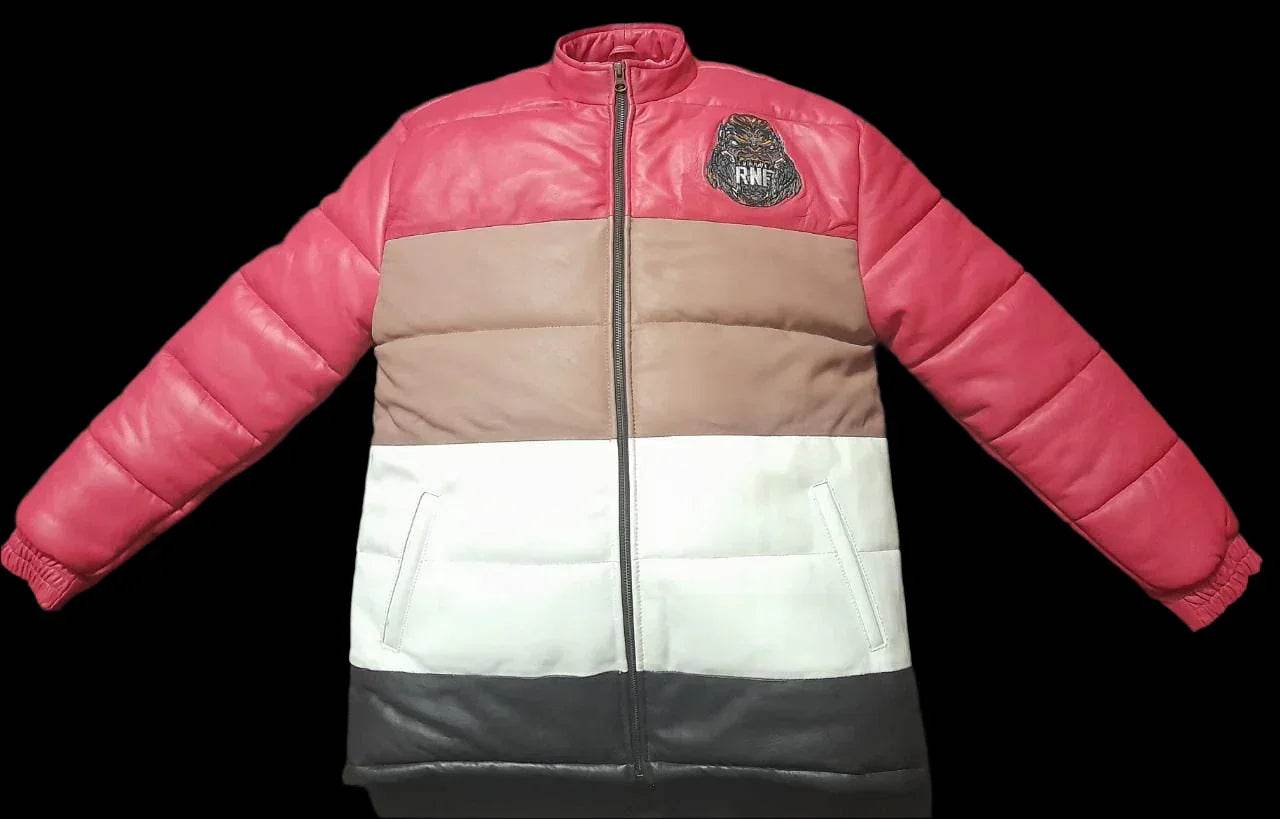 MULTICOLOR LAMBSKIN PUFF LEATHER JACKETS - RNF ENT