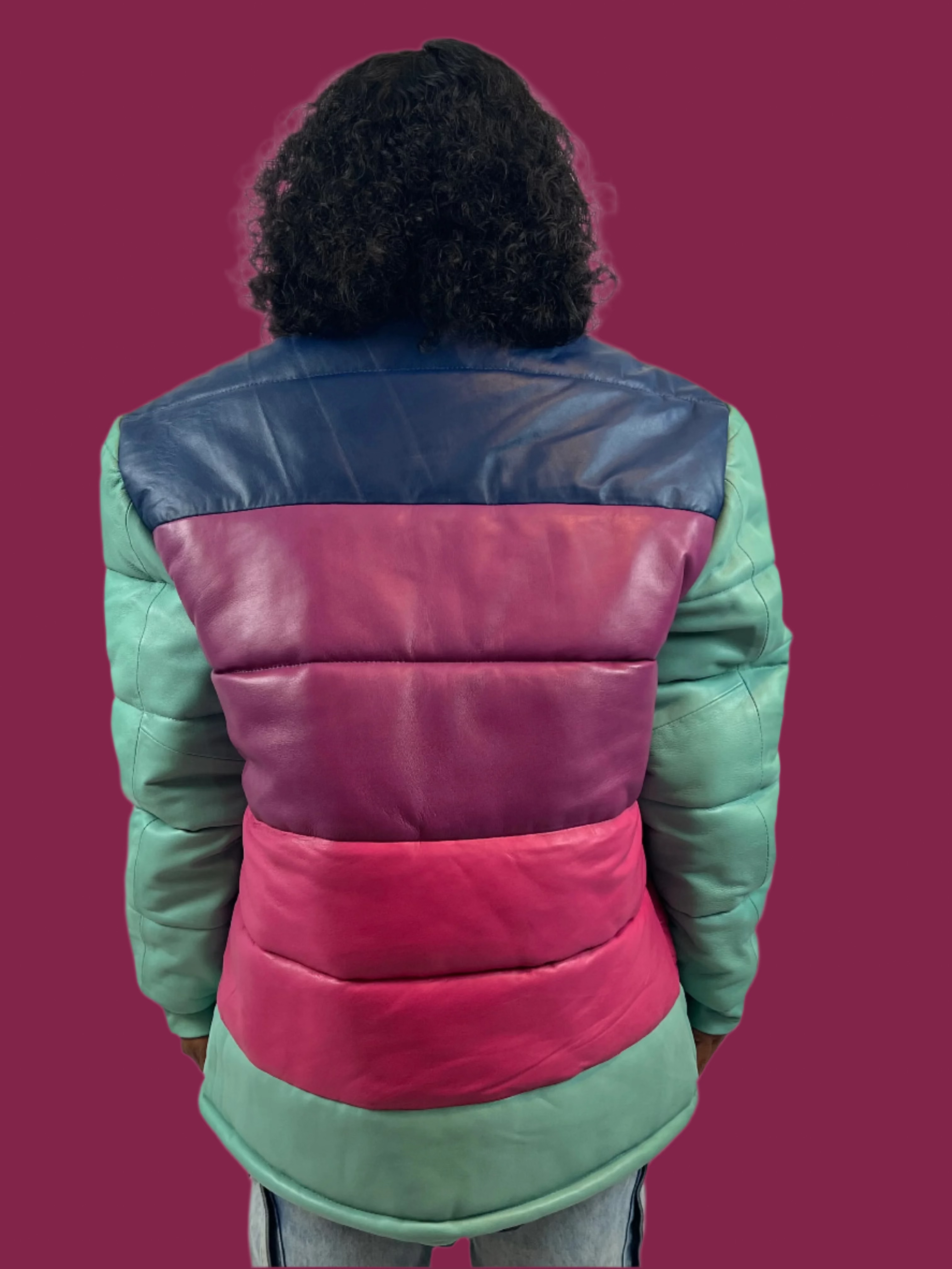 MULTICOLOR LAMBSKIN PUFF LEATHER JACKETS - RNF ENT
