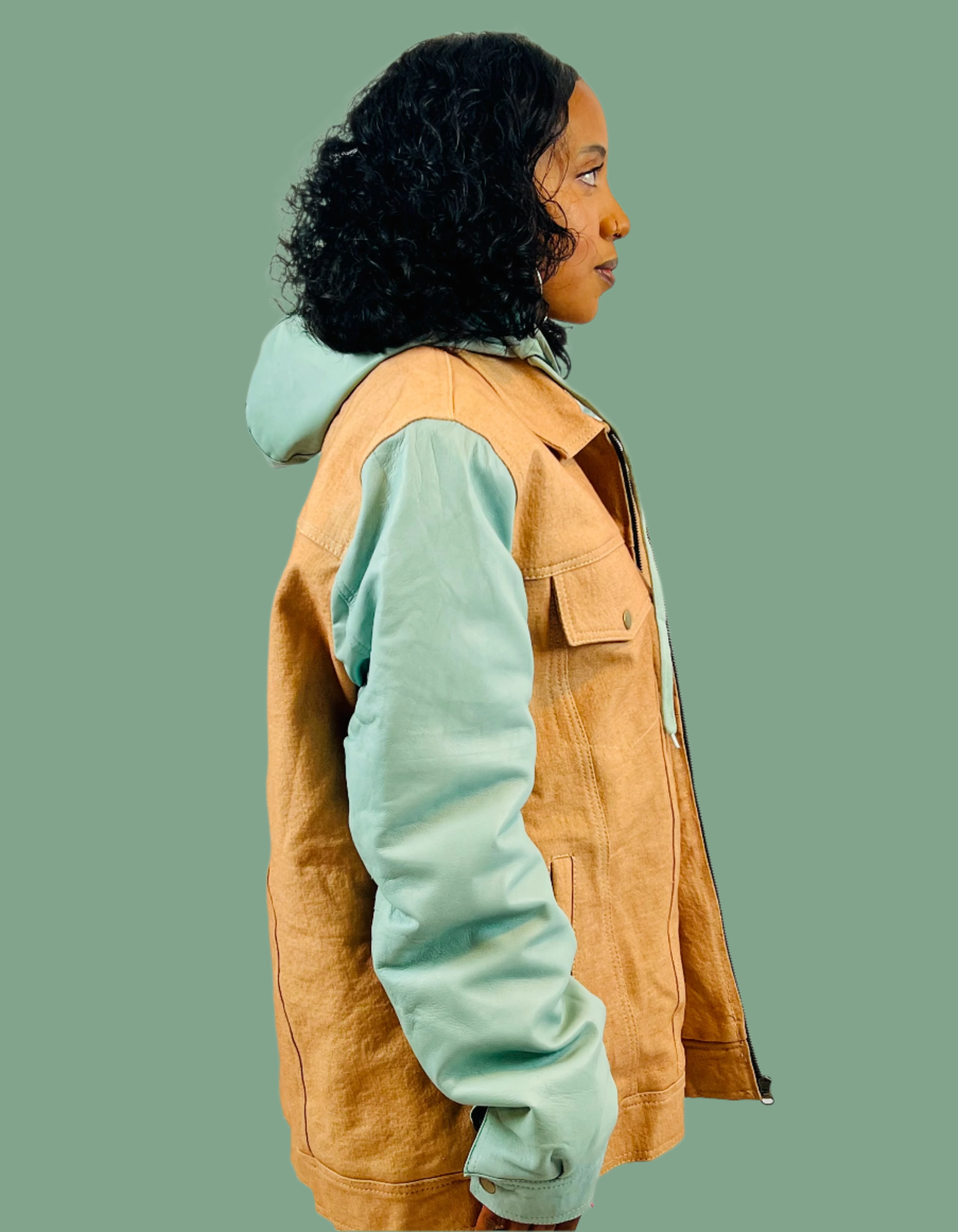 DENIM LEATHER SLEEVE JACKETS - RNF ENT