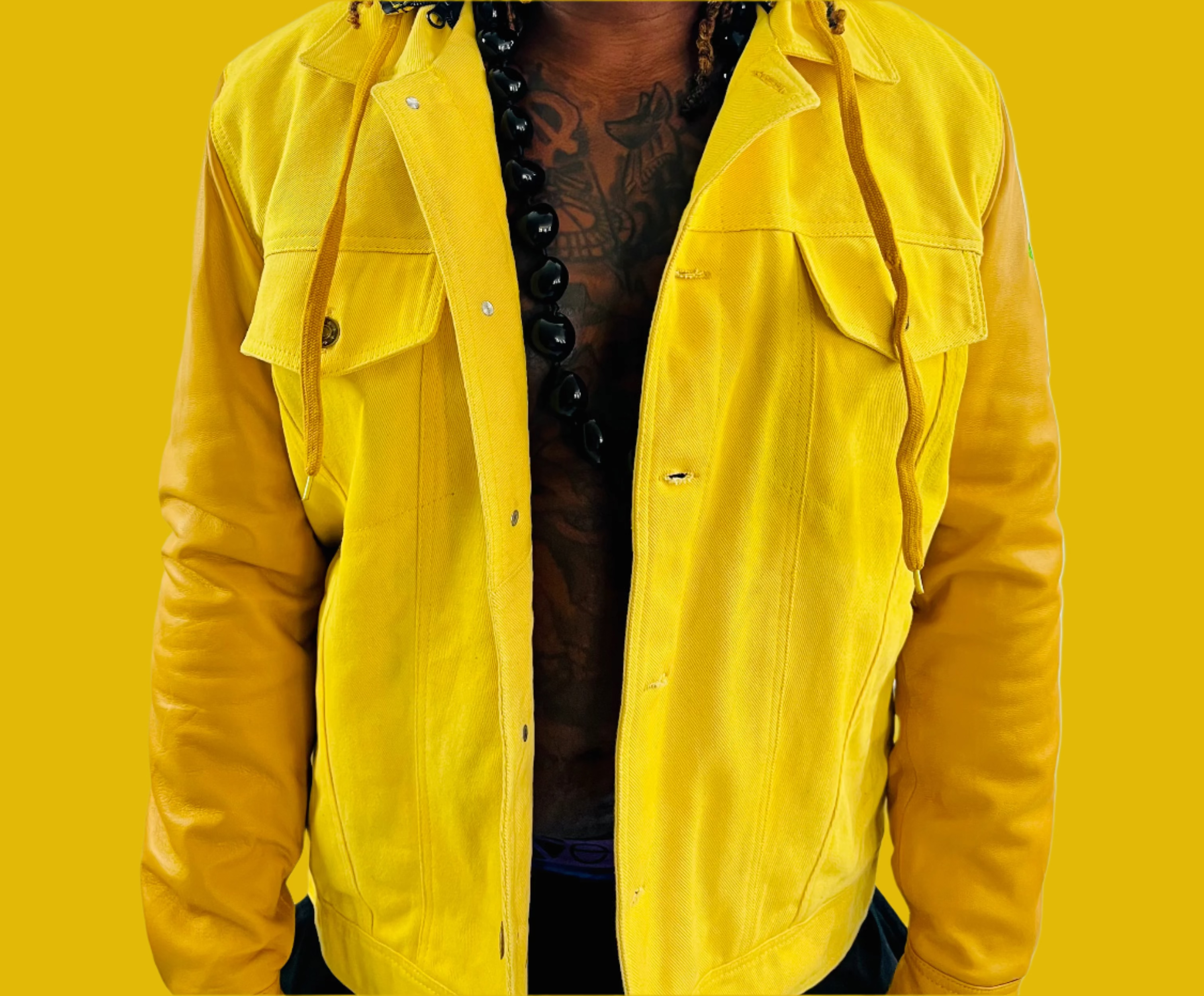DENIM LEATHER SLEEVE JACKETS - RNF ENT