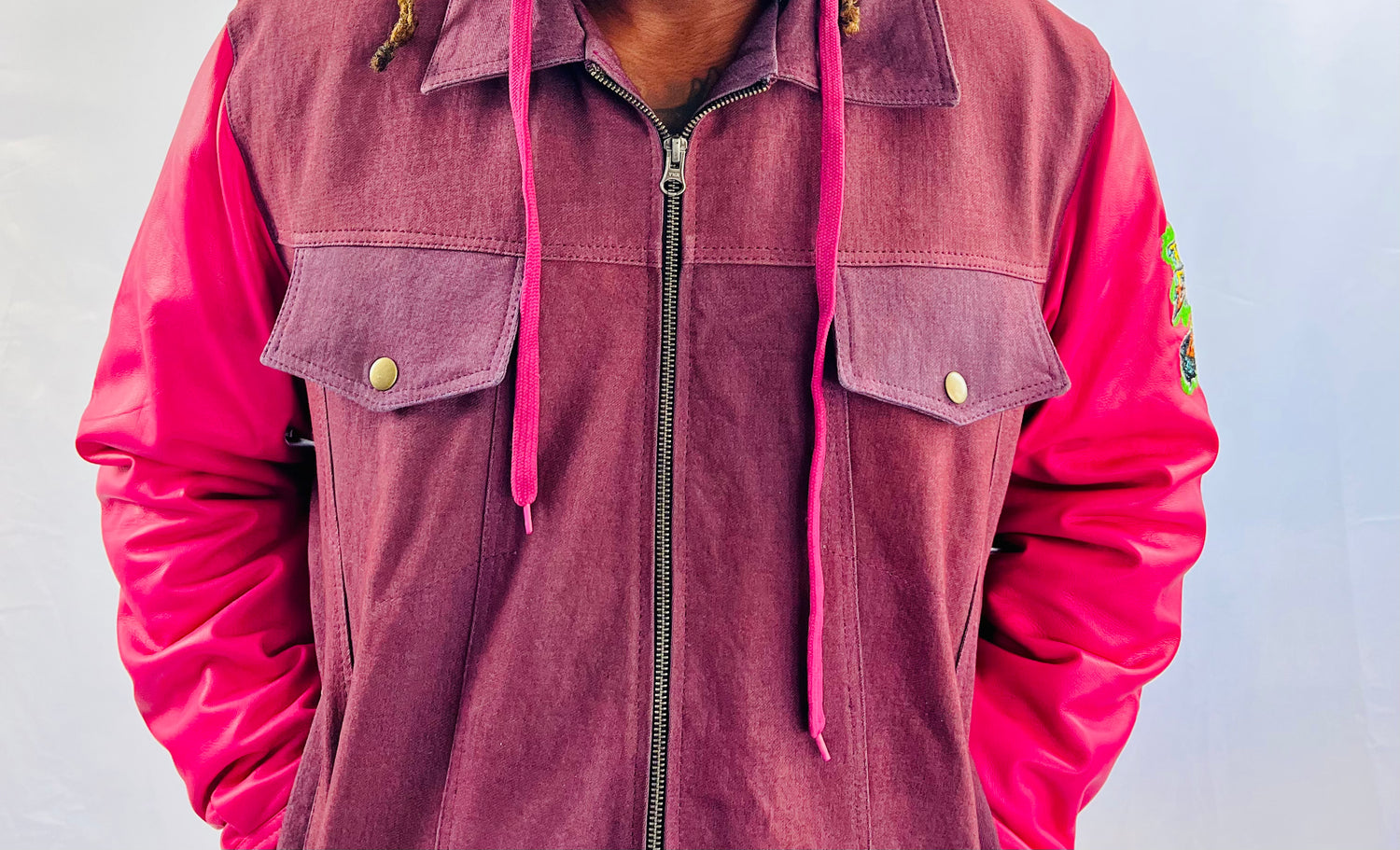 DENIM LEATHER SLEEVE JACKETS - RNF ENT