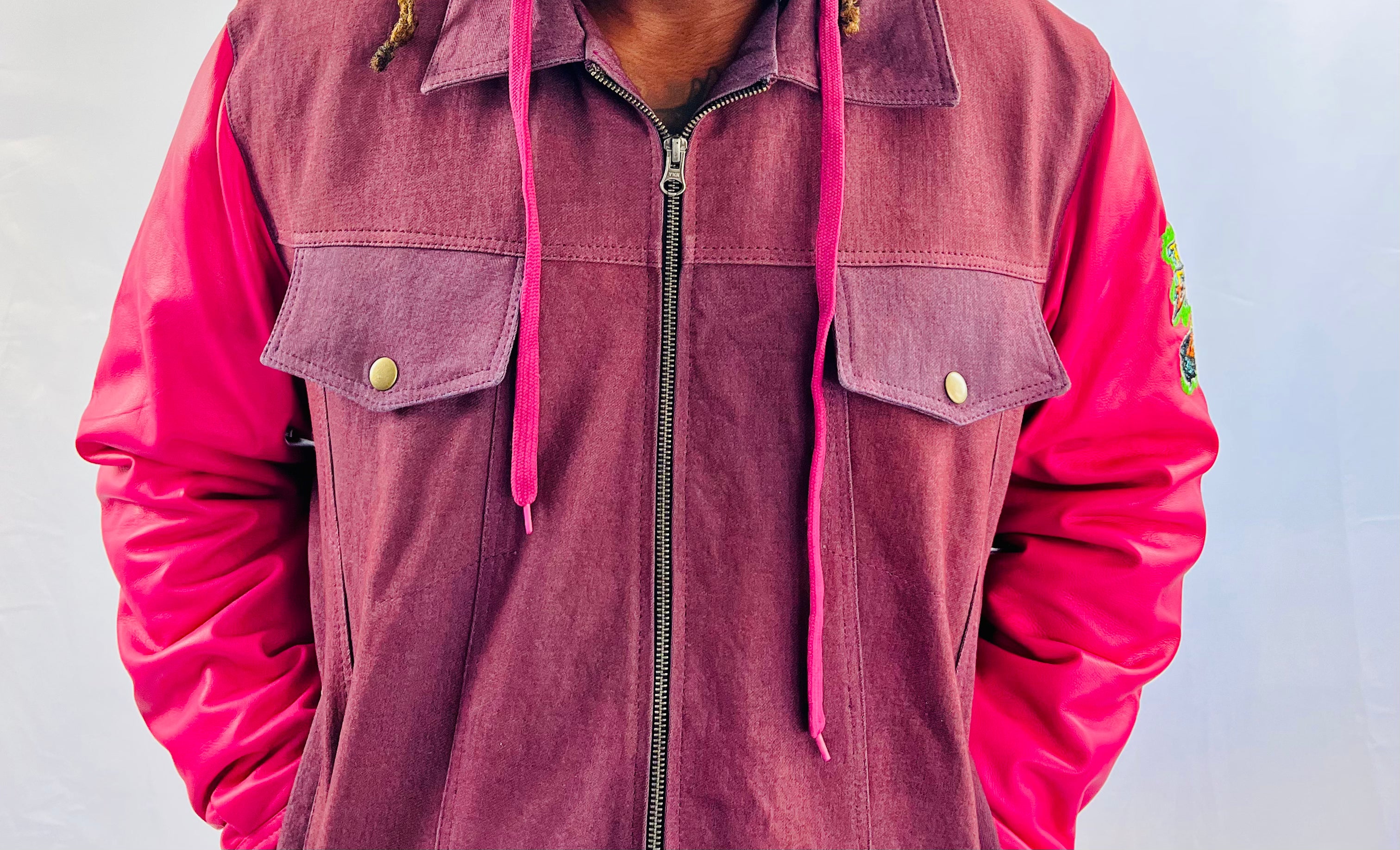 DENIM LEATHER SLEEVE JACKETS - RNF ENT