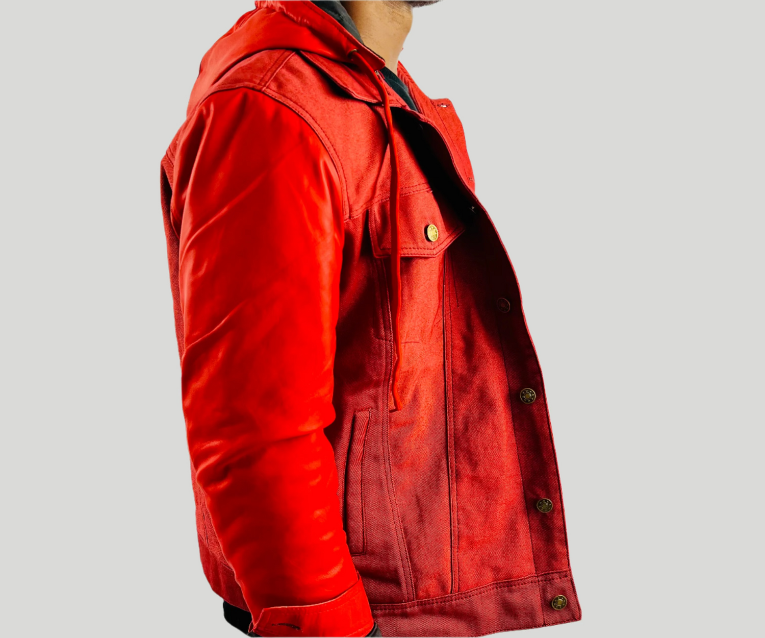 DENIM LEATHER SLEEVE JACKETS - RNF ENT