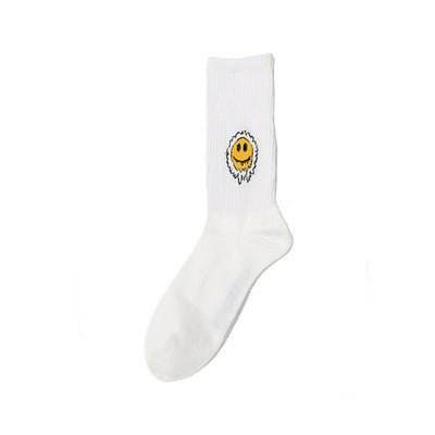 Tie-Dyed Face Floret Cotton Mid-Tube Socks - RNF ENT