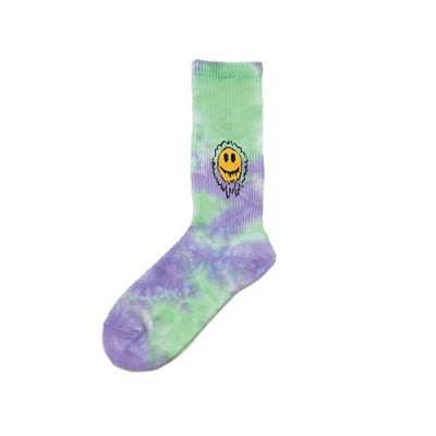 Tie-Dyed Face Floret Cotton Mid-Tube Socks - RNF ENT