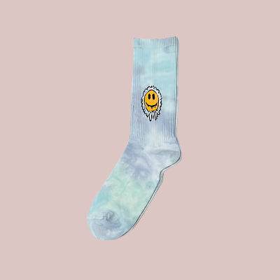 Tie-Dyed Face Floret Cotton Mid-Tube Socks - RNF ENT