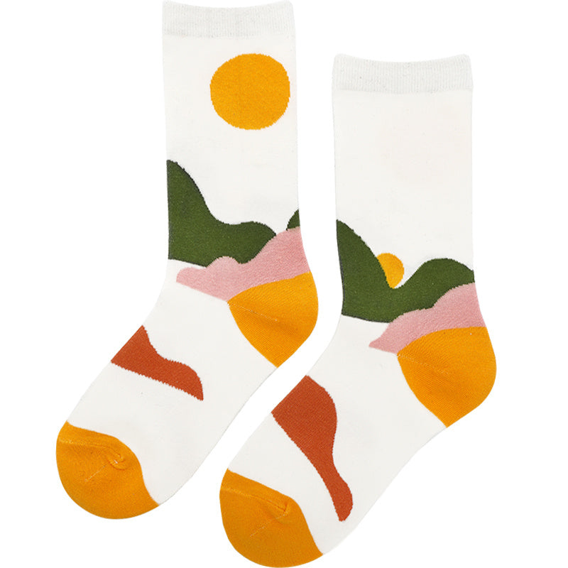 Abstract Aesthetic Crew Socks – Colorful Retro Streetwear Vibe