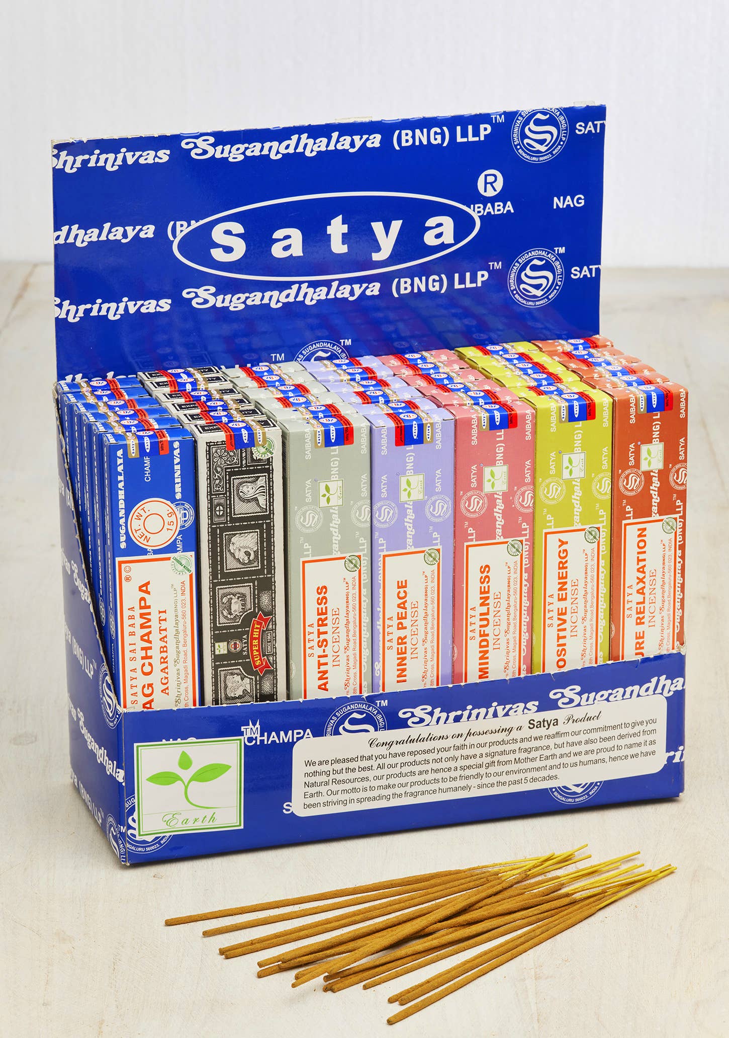 Display Box 1 - Satya Nag Champa Incense Sticks 15g