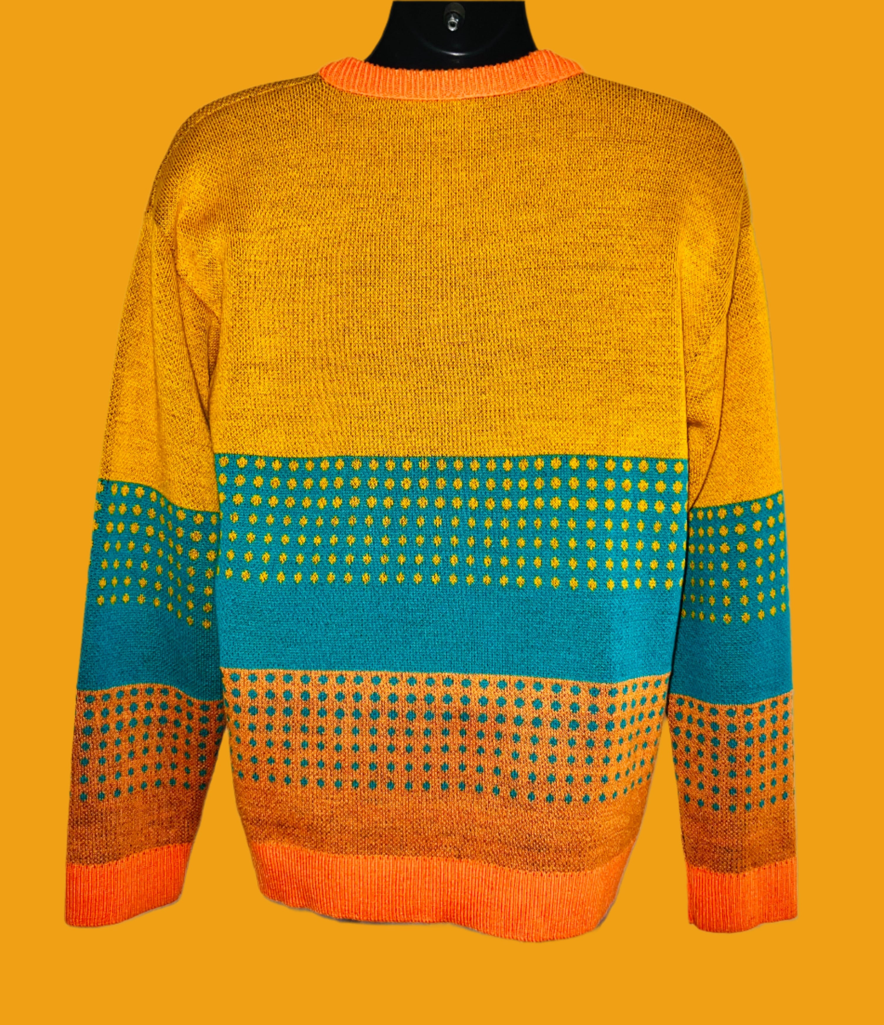 Multicolored sweater with a pattern on a white background