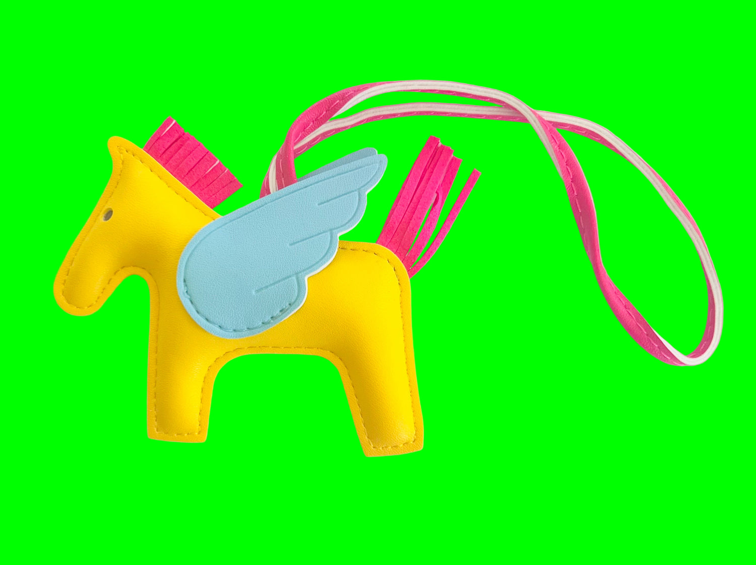Flying Pegasus Bag Charm &amp; Keychain – Colorful Leatherette Accessory