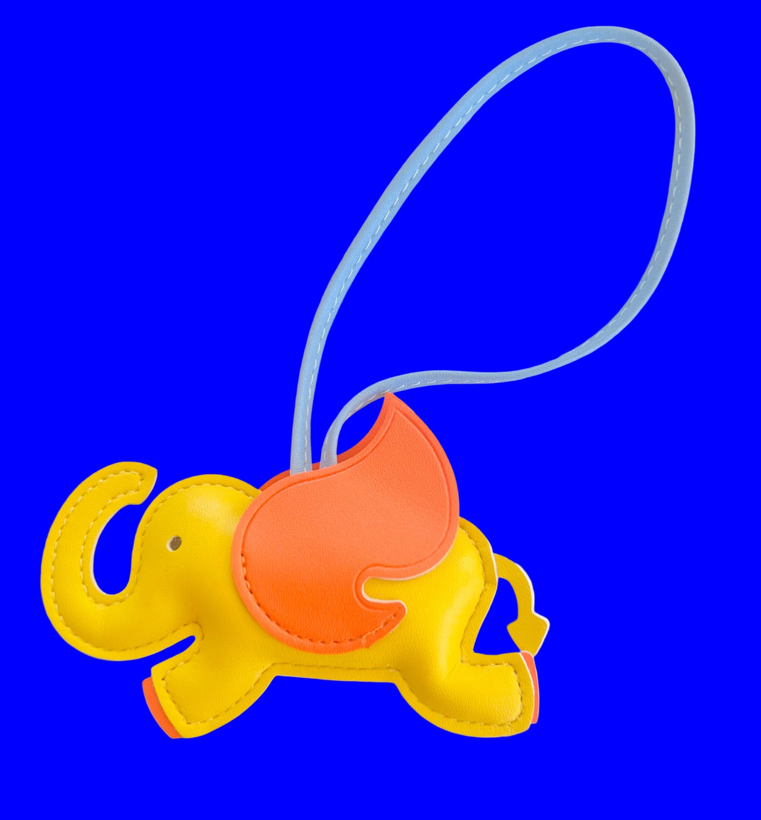 Flying Elephant Bag Charm &amp; Keychain – Colorful Leatherette Accessory