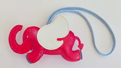 Flying Elephant Bag Charm &amp; Keychain – Colorful Leatherette Accessory
