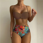 Load image into Gallery viewer, Women&#39;s Floral Print Spaghetti Strap Bikini Bathing Suit 2 Piece Swimsuits
