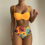 Load image into Gallery viewer, Women&#39;s Floral Print Spaghetti Strap Bikini Bathing Suit 2 Piece Swimsuits

