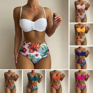 Women's Floral Print Spaghetti Strap Bikini Bathing Suit 2 Piece Swimsuits