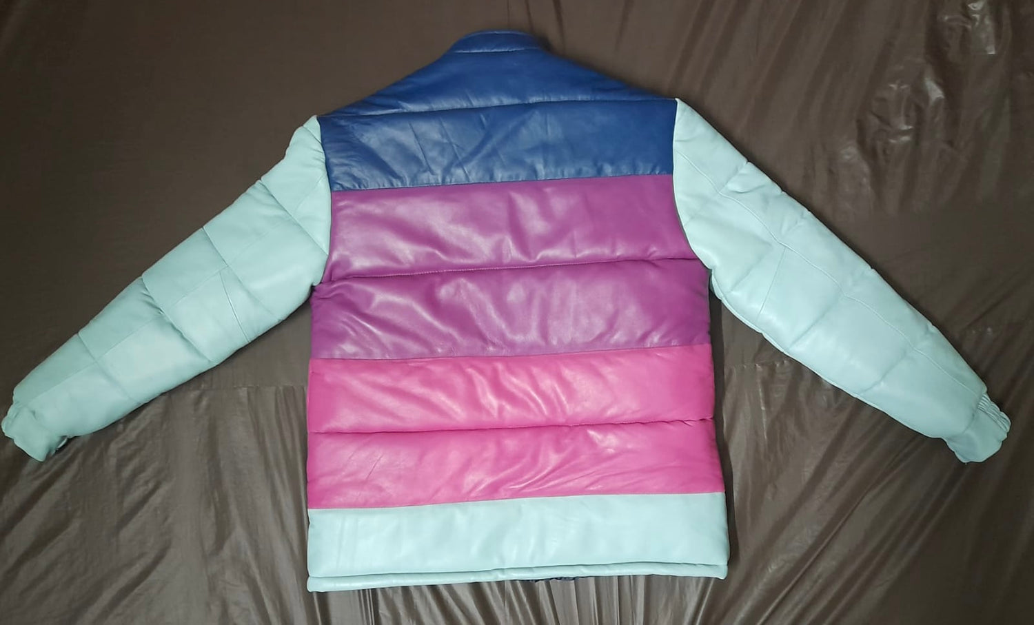 MULTICOLOR LAMBSKIN PUFF LEATHER JACKETS