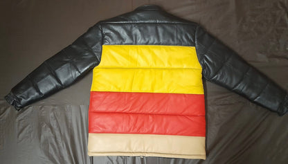 MULTICOLOR LAMBSKIN PUFF LEATHER JACKETS