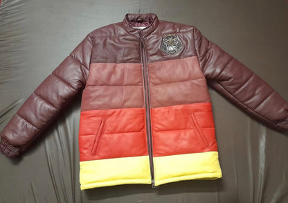 MULTICOLOR LAMBSKIN PUFF LEATHER JACKETS