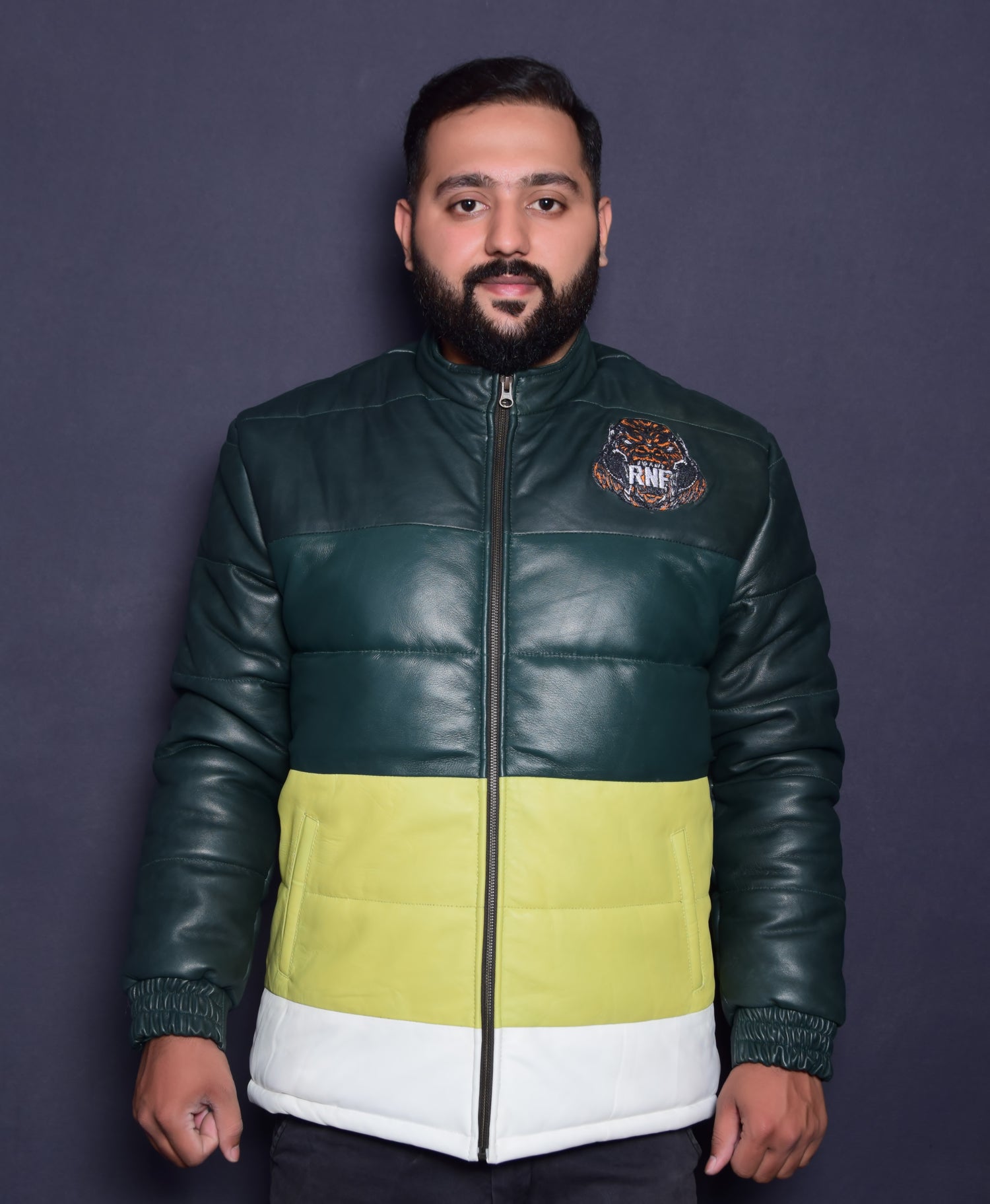 MULTICOLOR LAMBSKIN PUFF LEATHER JACKETS