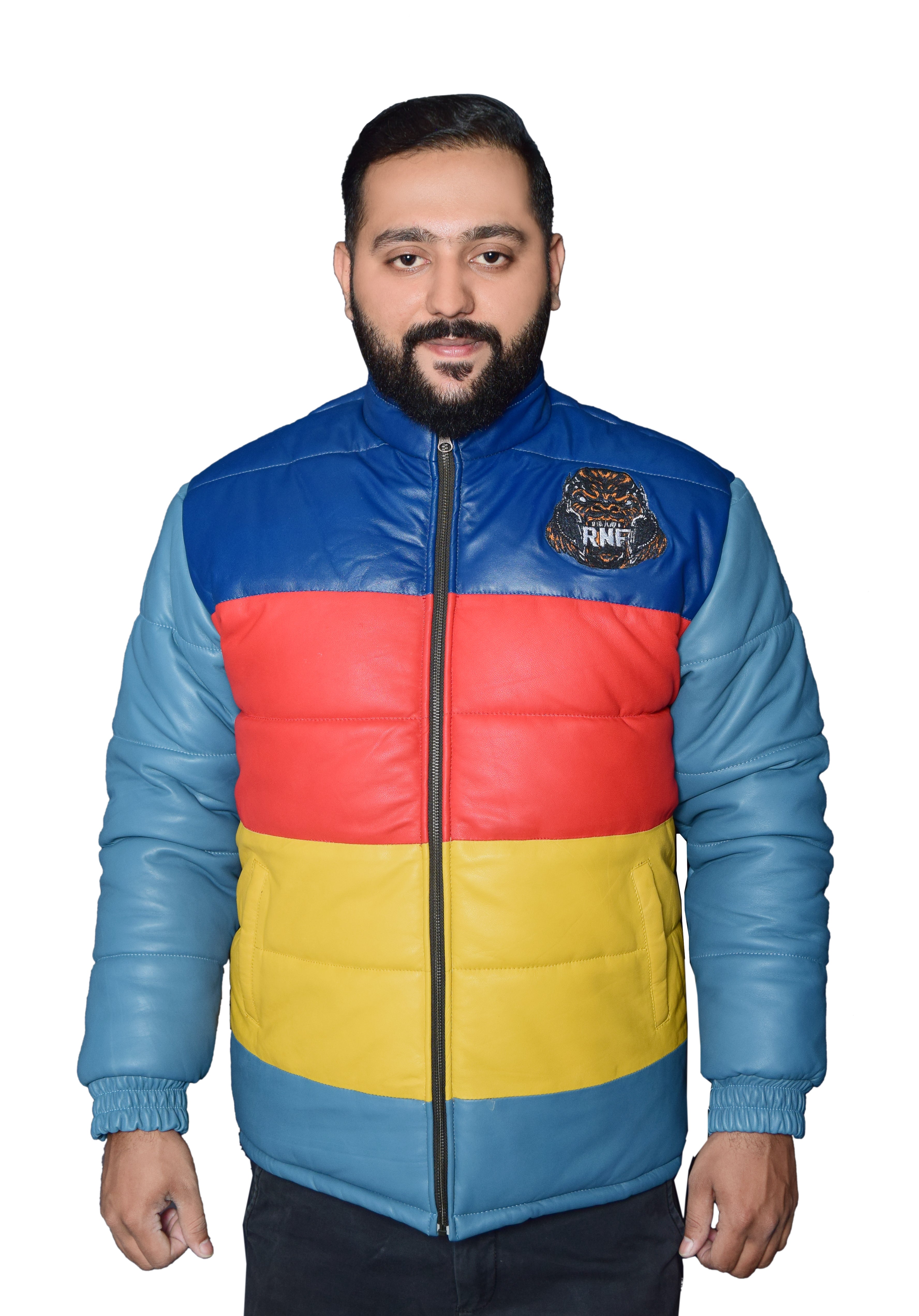 MULTICOLOR LAMBSKIN PUFF LEATHER JACKETS