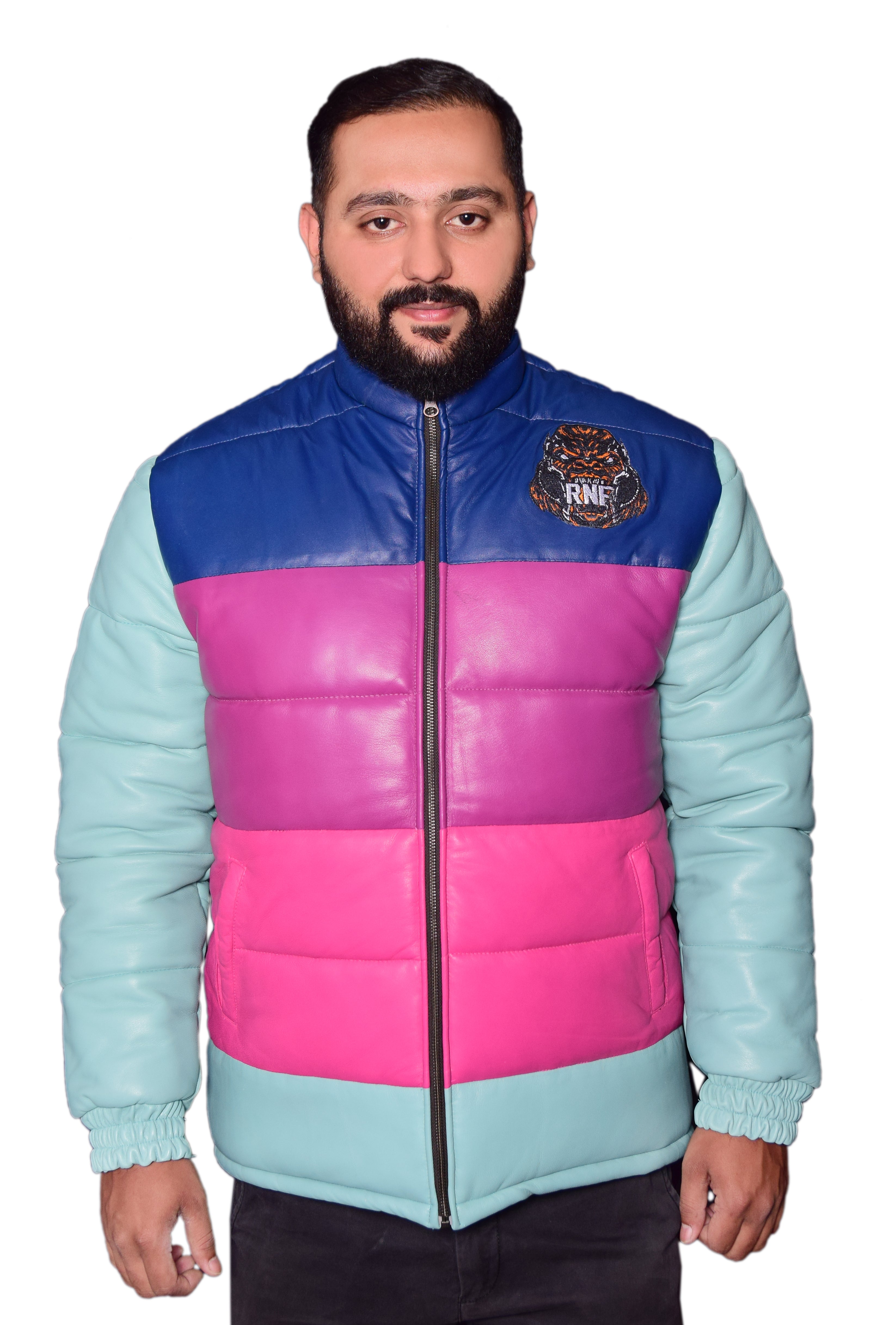 MULTICOLOR LAMBSKIN PUFF LEATHER JACKETS