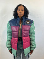 Load image into Gallery viewer, MULTICOLOR LAMBSKIN PUFF LEATHER JACKETS
