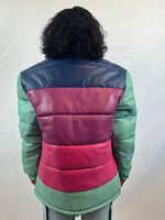Load image into Gallery viewer, MULTICOLOR LAMBSKIN PUFF LEATHER JACKETS
