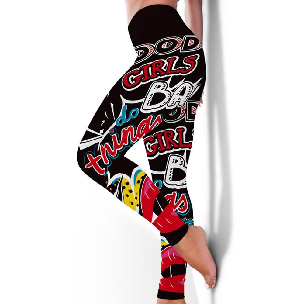 New Fitness High Elasticity Sweat-Absorbent Digital Printing Flower Butterfly Leggings High Waist Slim Yoga Pants Leggings Women - RNF ENT